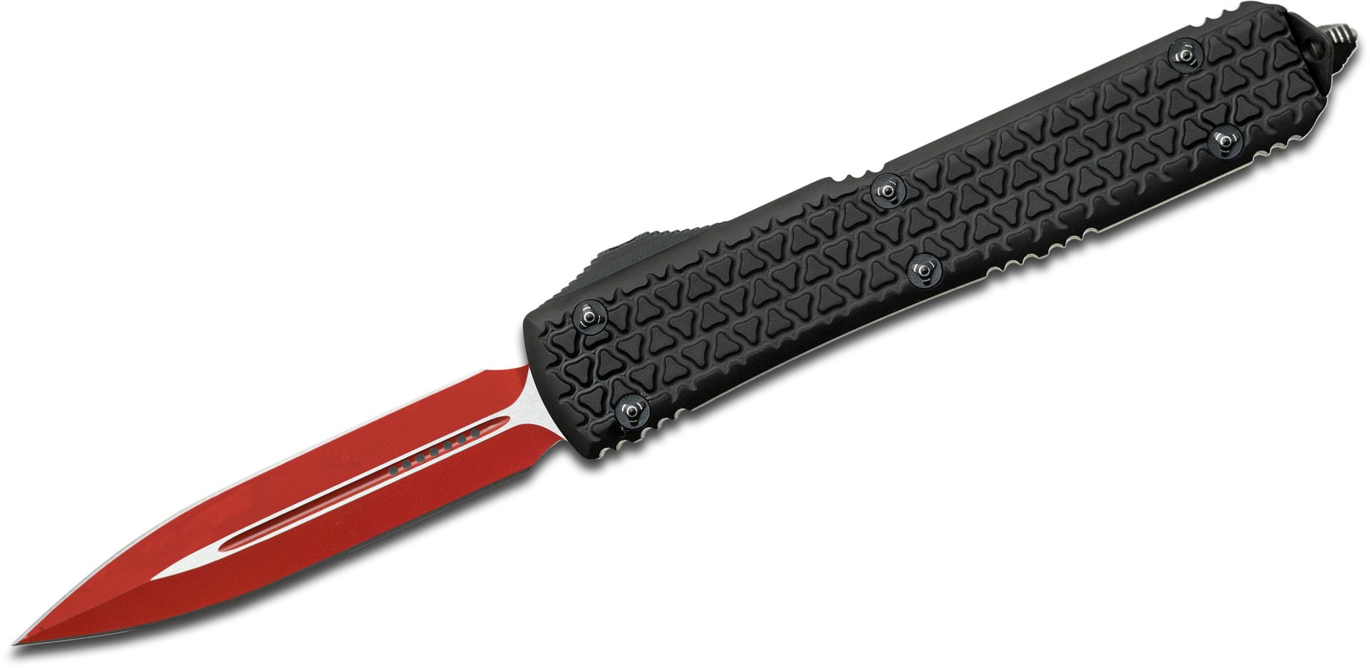 Microtech - 122-1SL - Ultratech Sith Lord - OTF Auto - Elmax, M390, 204P Coated Dagger - 6061-T6 Aluminum - Black - Image 5