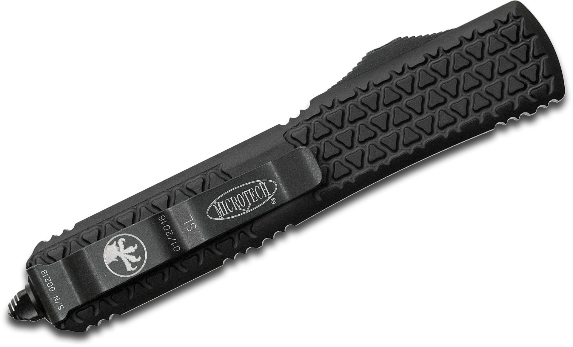 Microtech - 122-1SL - Ultratech Sith Lord - OTF Auto - Elmax, M390, 204P Coated Dagger - 6061-T6 Aluminum - Black - Image 8