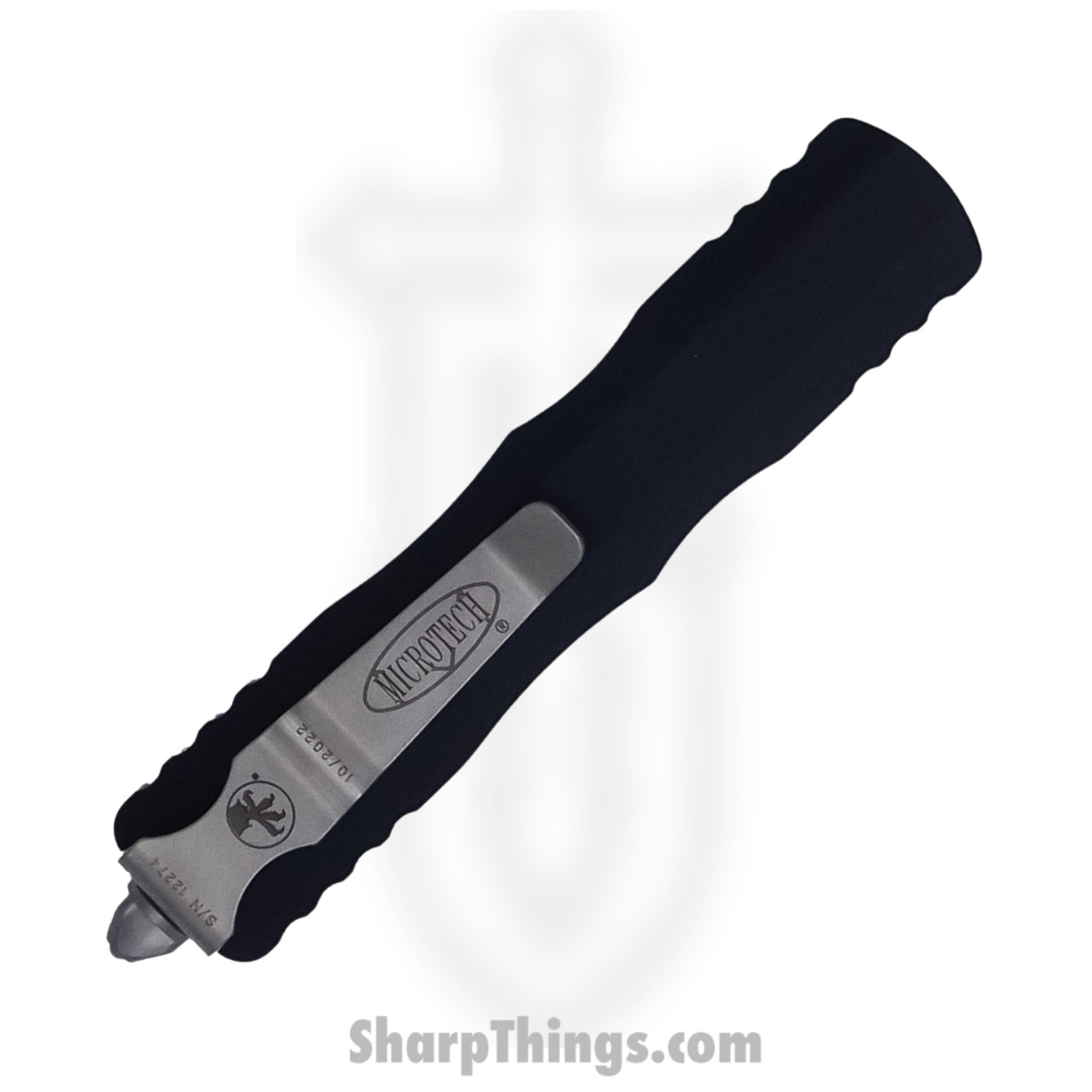 Microtech - 225-10 - Dirac - OTF Auto - Elmax, M390, 204P Stonewash Dagger - 6061-T6 Aluminum - Black - Image 3