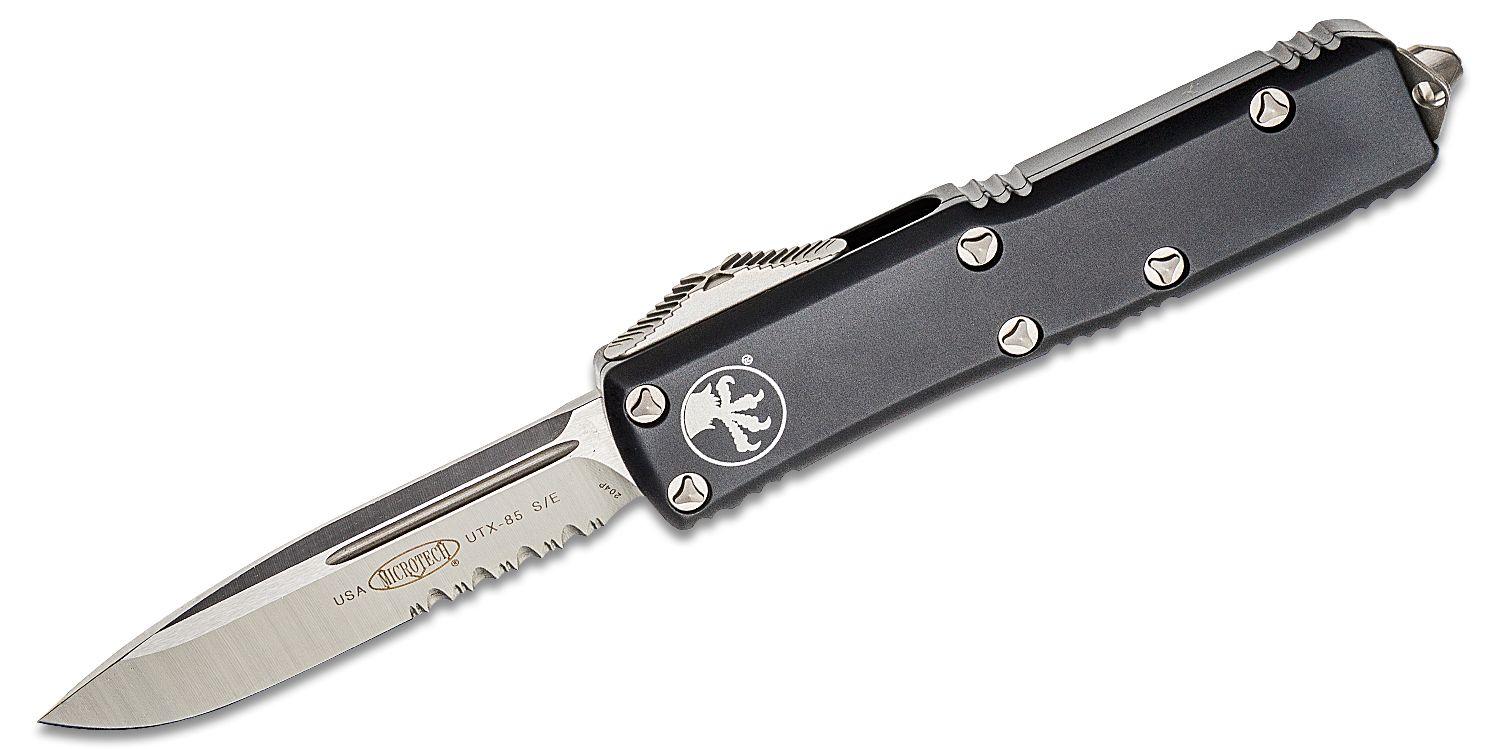 Microtech - 231-5 - UTX-85 - OTF Auto - Elmax, M390, 204P Satin Drop Point - 6061-T6 Aluminum - Black - Image 5