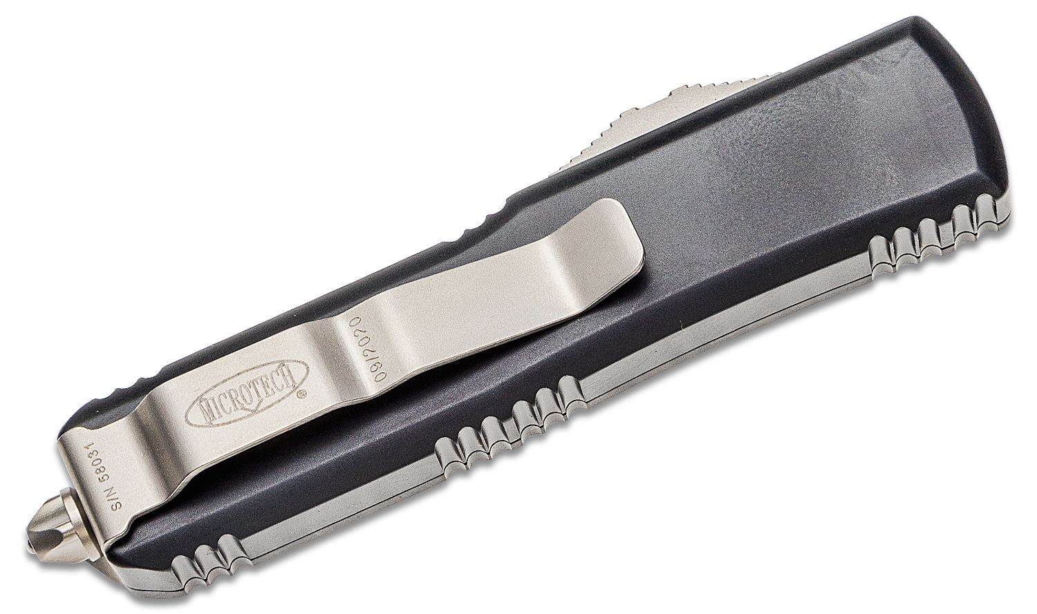 Microtech - 231-5 - UTX-85 - OTF Auto - Elmax, M390, 204P Satin Drop Point - 6061-T6 Aluminum - Black - Image 7