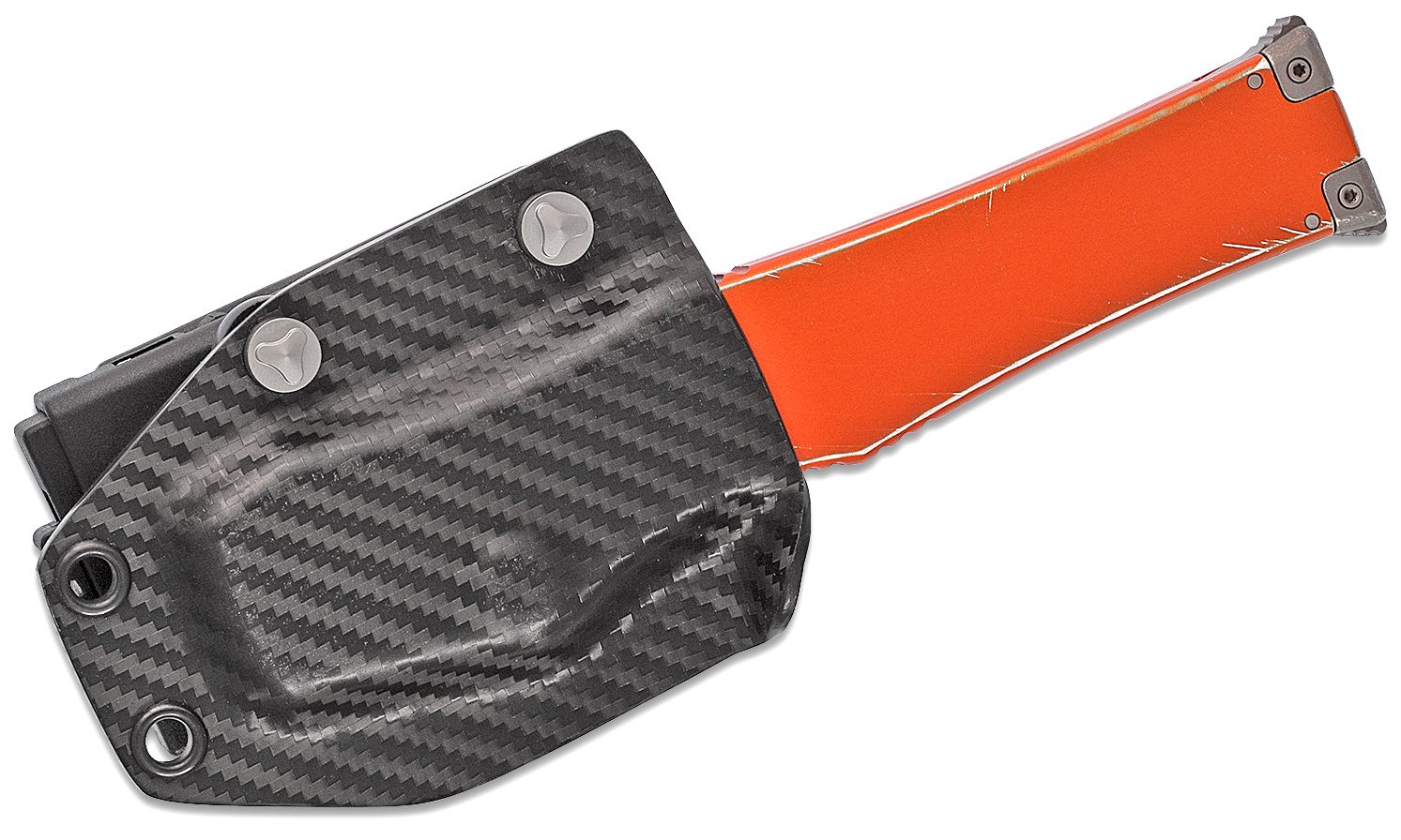 Microtech - 519-10DOR - Halo IV - OTF Auto - Elmax, M390, 204P Apocalyptic Hellhound Tanto - 6061-T6 Aluminum - Distressed Orange - Image 9