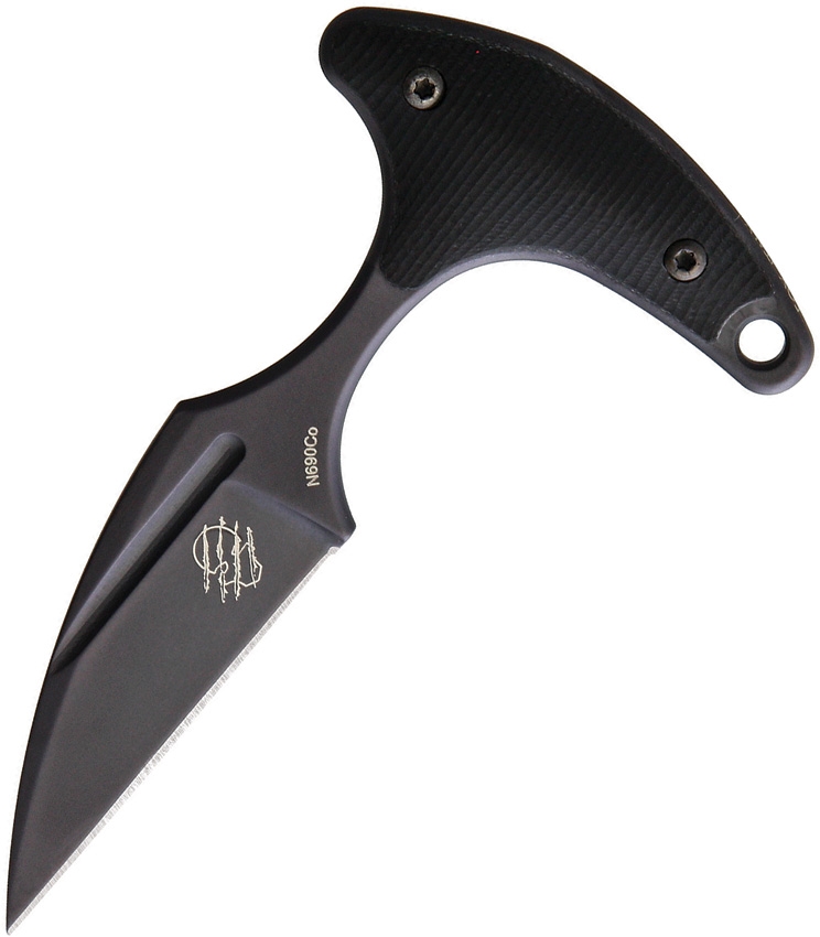 Bastinelli Creations - BAS208 - Innocent - Fixed Blade Knife - PVD Bohler N690 Wharncliffe Push Dagger - G10 - Black - Image 3