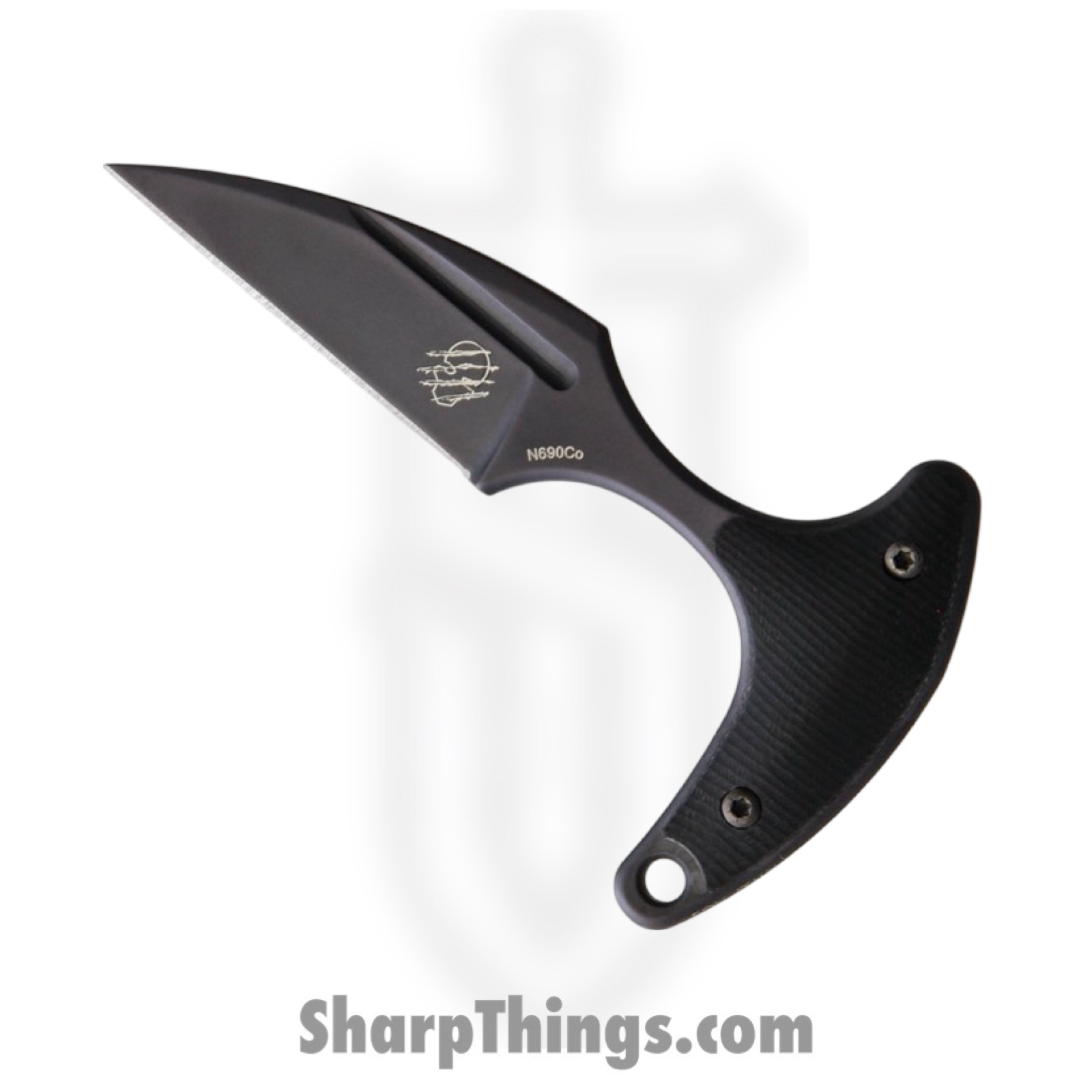 Bastinelli Creations - BAS208 - Innocent - Fixed Blade Knife - PVD Bohler N690 Wharncliffe Push Dagger - G10 - Black