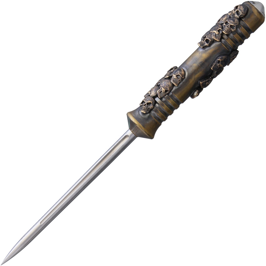 Bastinelli Creations - BAS217C - Ice Scream Crypt - Fixed Blade Knife - HDL420 Steel - Skull Artwork - Bronze - Image 3