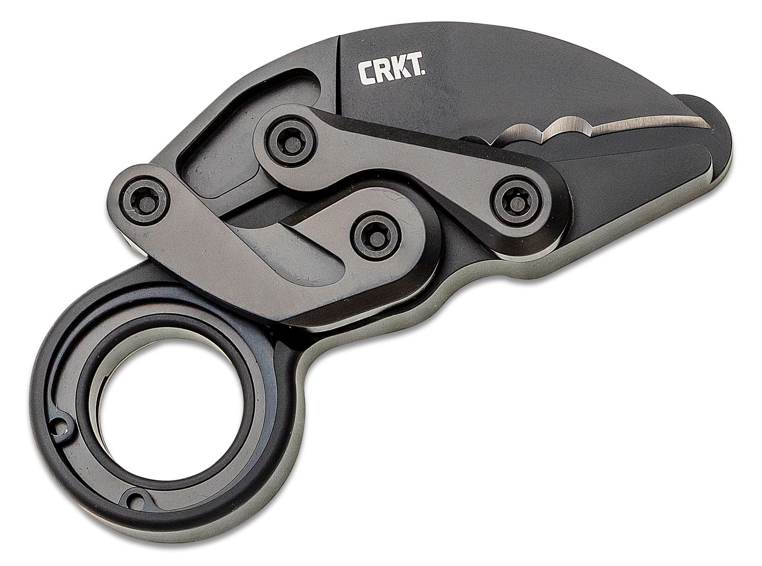 CRKT - 4040V - Provoke Kinematic with Veff Serrations - Folding Knife - D2 Black TiNi Hawkbill - 6061-T6 Aluminum - Black - Image 9