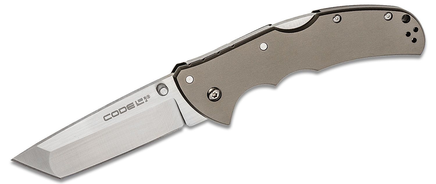 Cold Steel - CS58PT - Code 4 - Folding Knife - S35VN Satin Tanto - 6061-T6 Aluminum - Natural - Image 6