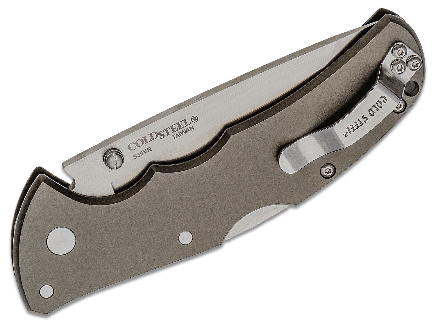 Cold Steel - CS58PT - Code 4 - Folding Knife - S35VN Satin Tanto - 6061-T6 Aluminum - Natural - Image 8