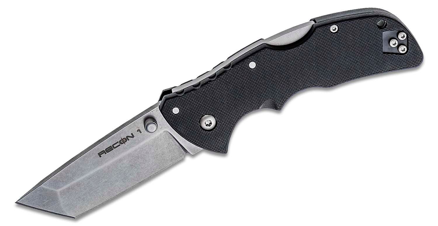 Cold Steel - CS27BAT - Mini Recon 1 - Folding Knife - AUS-10A Stonewash Tanto - GRN - Black - Image 5