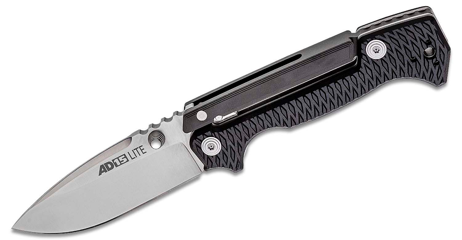 Cold Steel - CS58SQL - AD-15 Lite - Folding Knife - AUS-10A Satin Drop Point - Griv-Ex - Black - Image 6