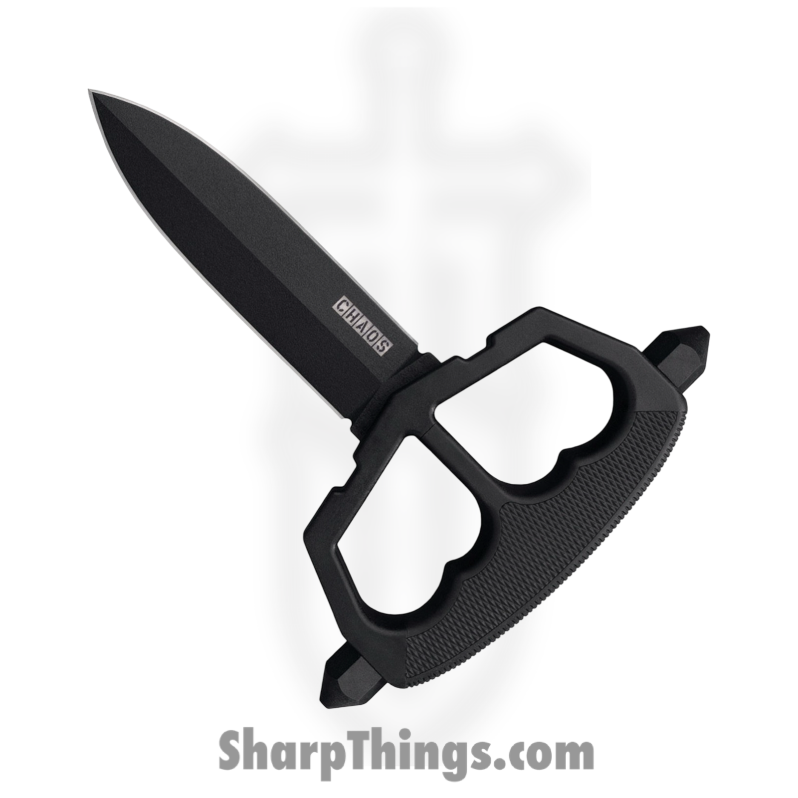 Cold Steel - CS80NT3 - Chaos Push Dagger - Fixed Blade Knife - SK5 HC Coated - Griv-Ex - Black
