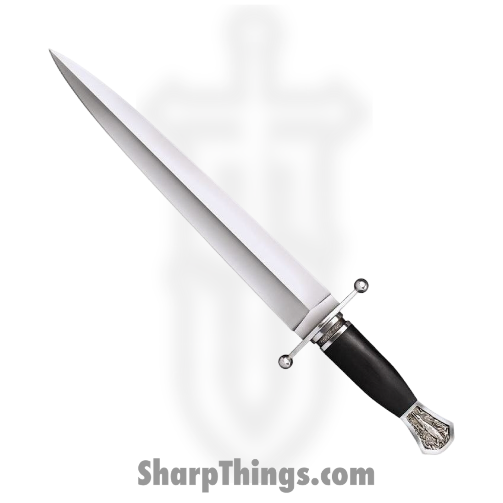 Cold Steel - CS88GTP - Arkansas Toothpick - Fixed Blade Knife - 1055 HC Satin Dagger - Malaysian Sal Wood - Black