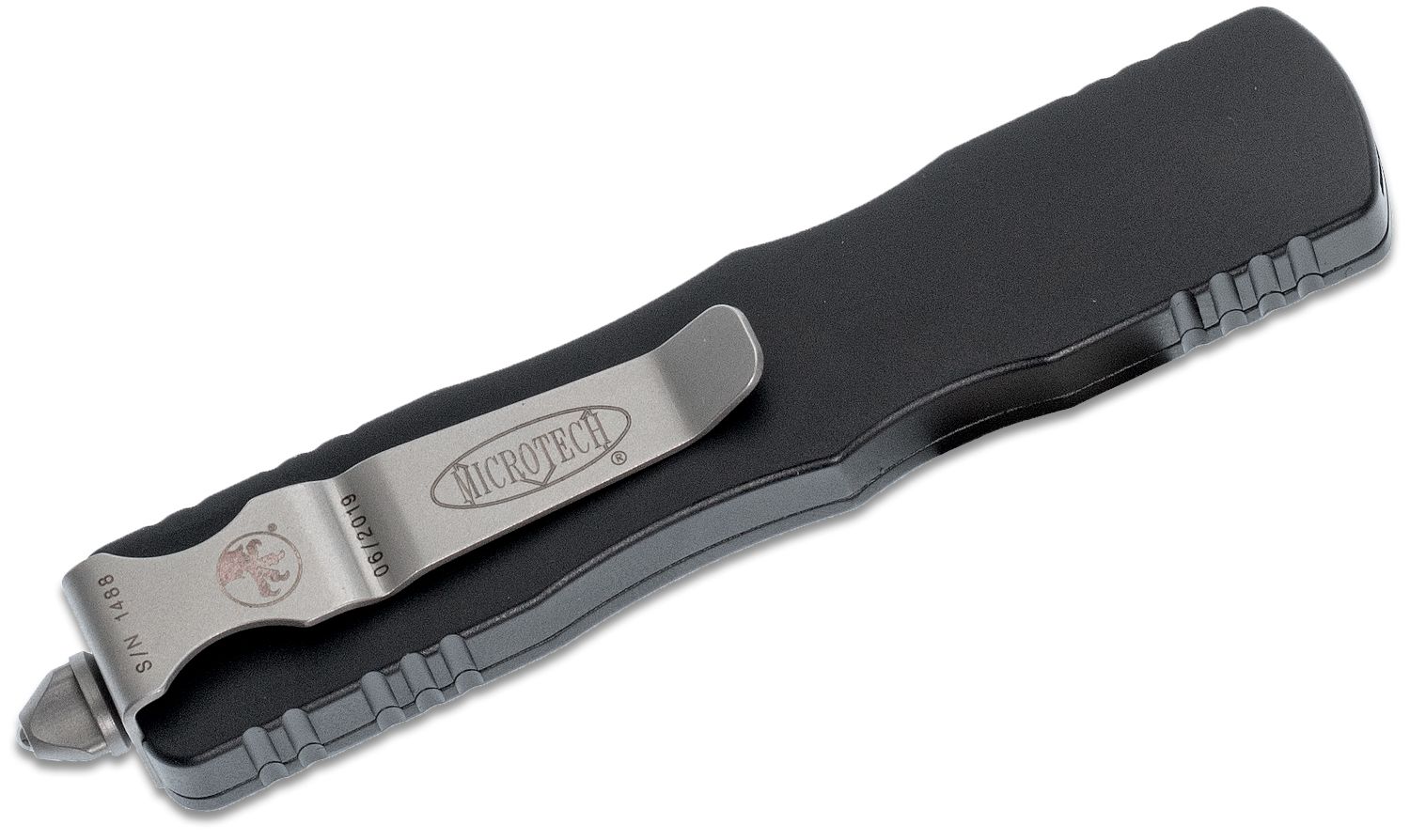 Microtech - 225-10 - Dirac - OTF Auto - Elmax, M390, 204P Stonewash Dagger - 6061-T6 Aluminum - Black - Image 6