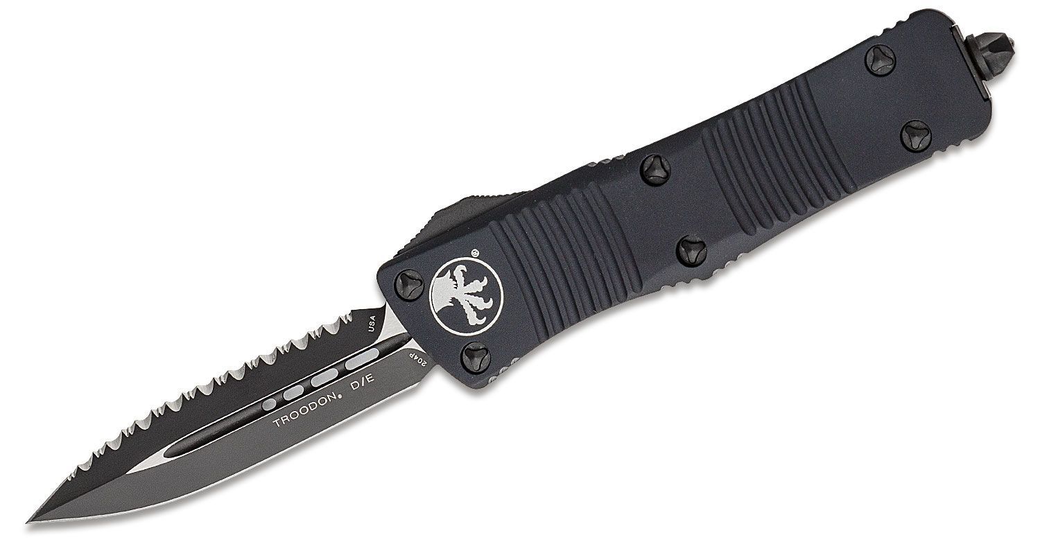 Microtech - 138-3T - Troodon Tactical - OTF Auto - Elmax, M390, 204P Coated Dagger - 6061-T6 Aluminum - Black - Image 5