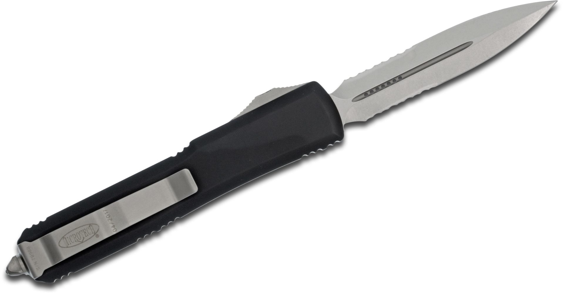 Microtech - 122-11 - Ultratech P/S - OTF Auto - Stonewash Dagger - 6061-T6 Aluminum - Black - Image 6