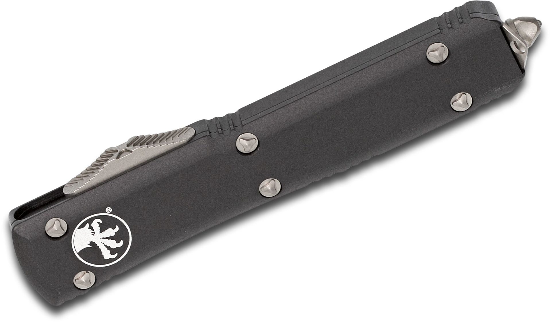 Microtech - 123-11 - Ultratech T/E Partially Serrated Combo - OTF Auto - Bohler Elmax, M390, or 204P Stonewash Tanto - 6061-T6 Aluminum - Black - Image 8