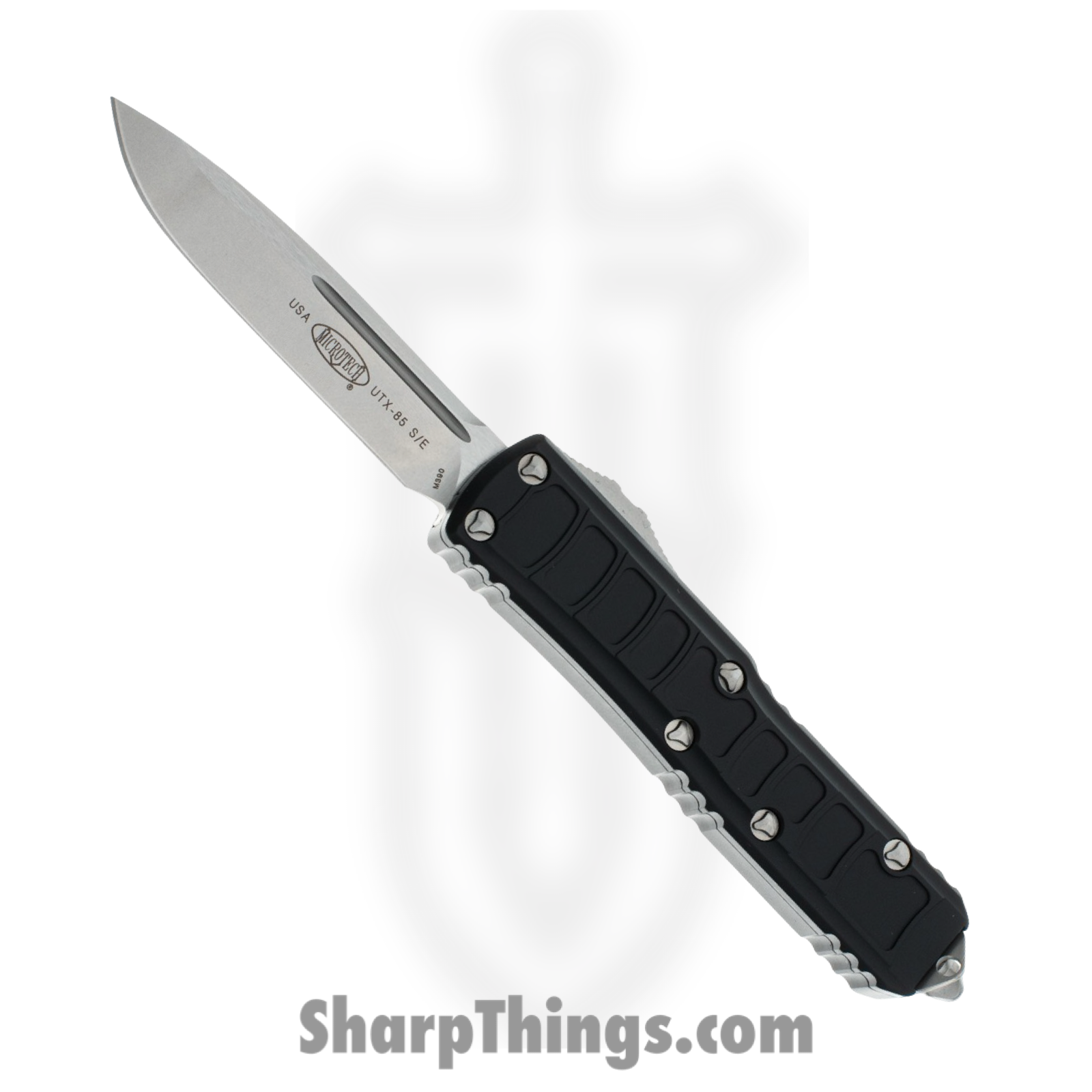 Microtech - 231II-10S - UTX-85 II Signature Series - OTF Auto - M390, 204P, Elmax, or XHP Stonewash Drop Point - Aluminum - Black