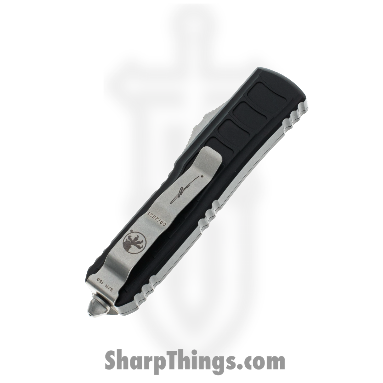 Microtech - 231II-10S - UTX-85 II Signature Series - OTF Auto - M390, 204P, Elmax, or XHP Stonewash Drop Point - Aluminum - Black - Image 5