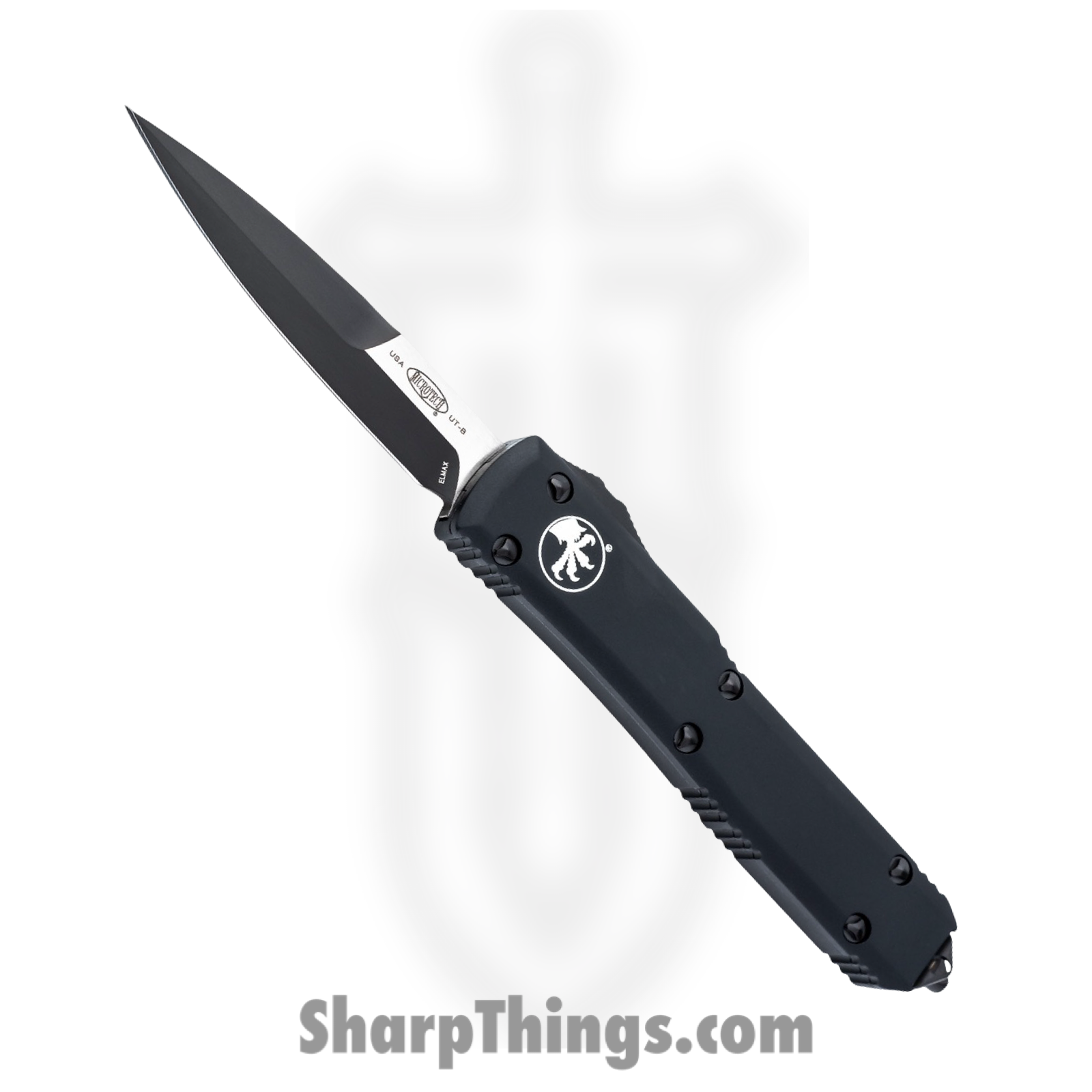 Microtech - 120-1T - Ultratech Tactical - OTF Auto - M390 Two Tone Bayonet - Aluminum - Black