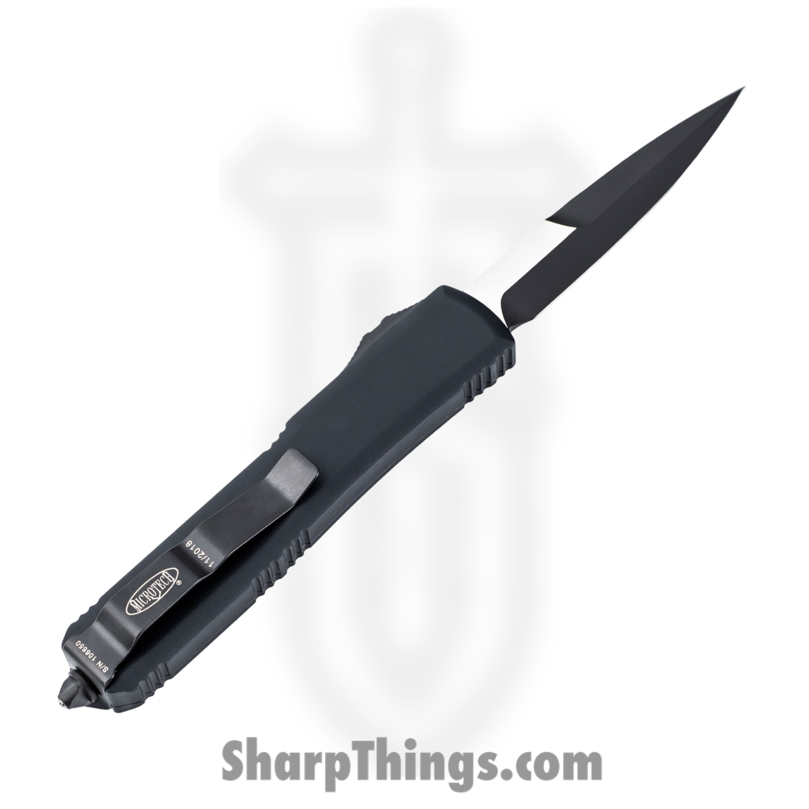Microtech - 120-1T - Ultratech Tactical - OTF Auto - M390 Two Tone Bayonet - Aluminum - Black - Image 2