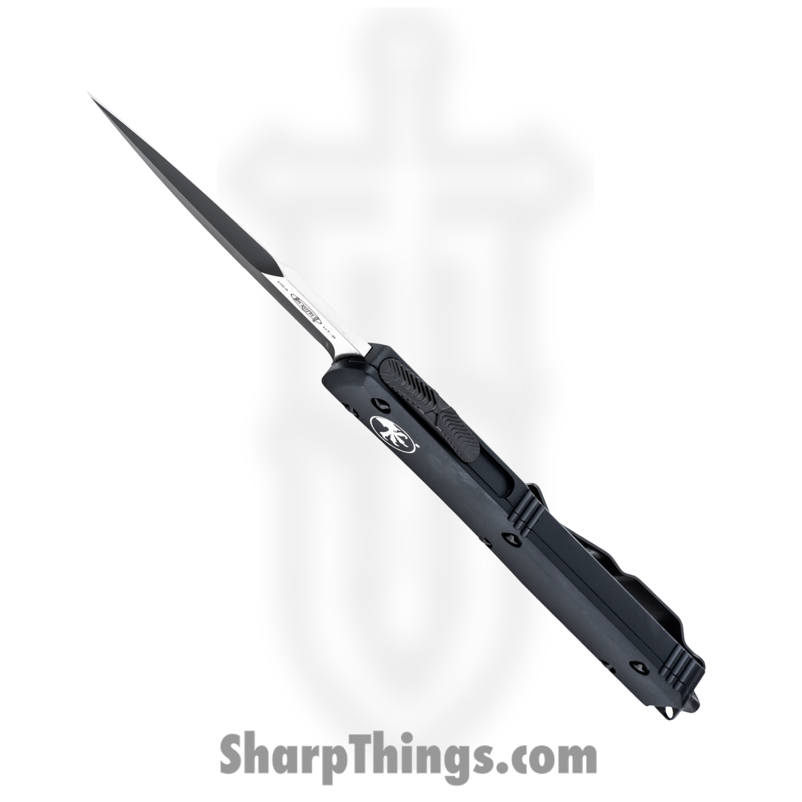 Microtech - 120-1T - Ultratech Tactical - OTF Auto - M390 Two Tone Bayonet - Aluminum - Black - Image 3