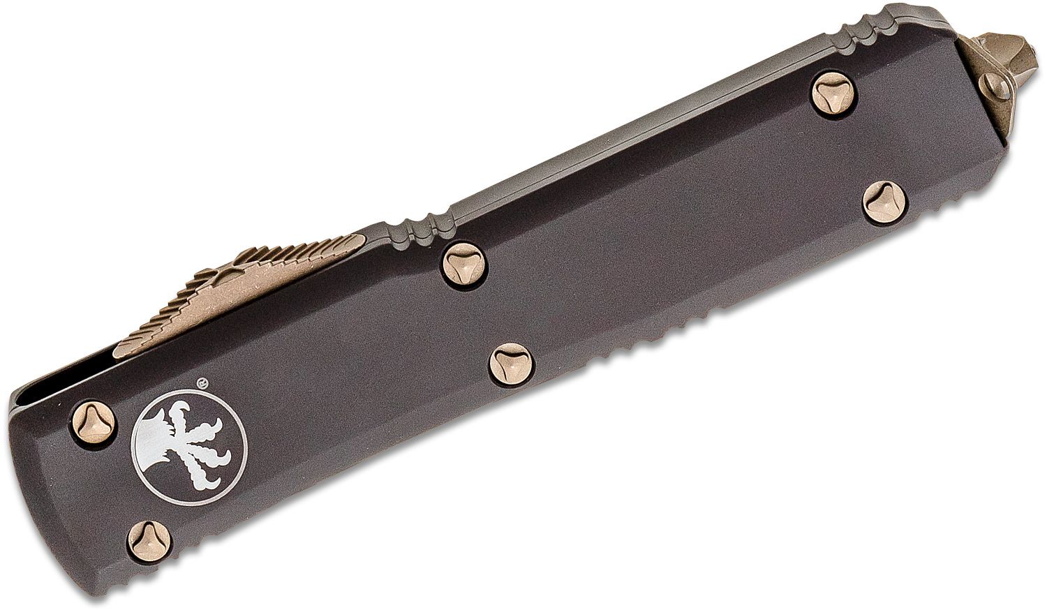 Microtech - 123-13 - Ultratech - OTF Auto - Elmax, M390, 204P Bronze Tanto - 6061-T6 Aluminum - Black - Image 6