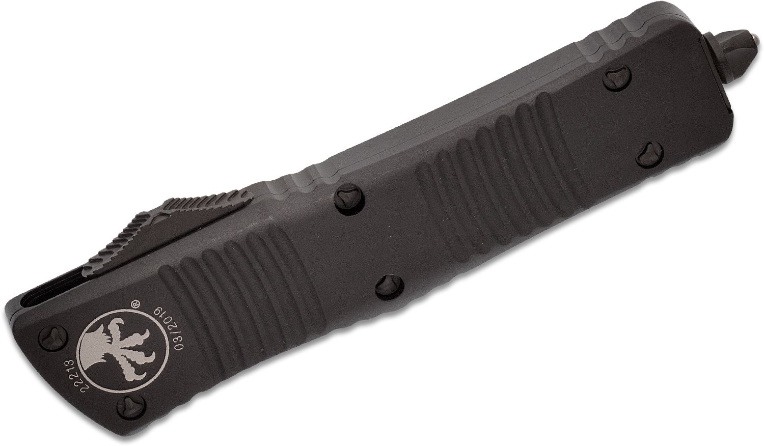Microtech - 142-2T - Combat Troodon Tactical - OTF Auto - M390 Coated Dagger - 6061-T6 Aluminum - Black - Image 6