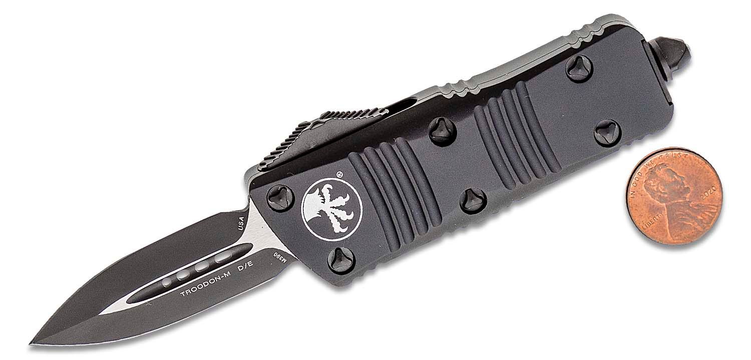 Microtech - 238-1T - Troodon Mini Tactical - OTF Auto - CTS-204P Two Tone Dagger - 6061-T6 Aluminum - Black - Image 7