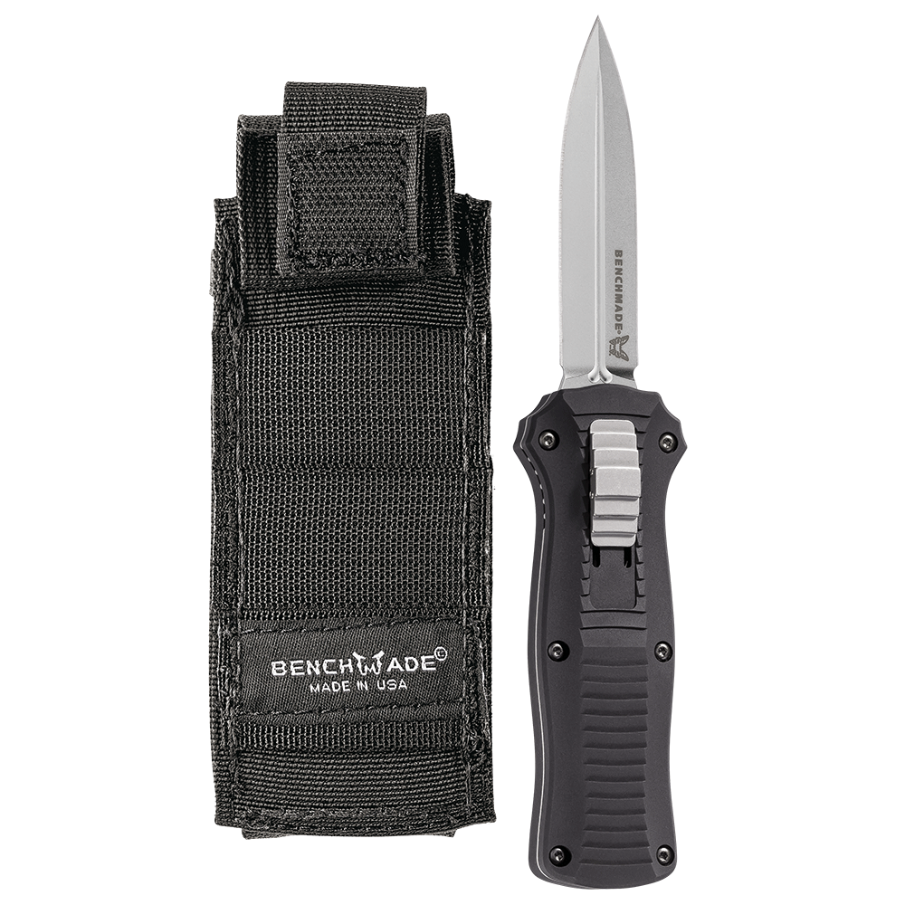 Benchmade - 3350 - Mini Infidel Tactical - OTF Auto - D2 Satin Dagger - 6061-T6 Aluminum - Black - Image 3