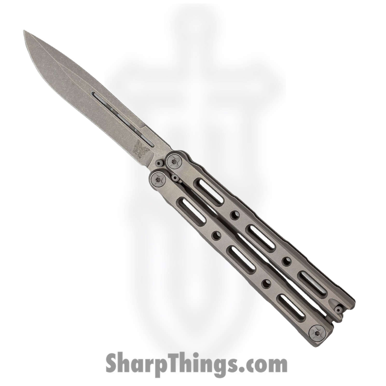 Benchmade - 85 - Billet Ti Balisong - Balisong - S30V Stonewash Drop Point - Titanium - Natural