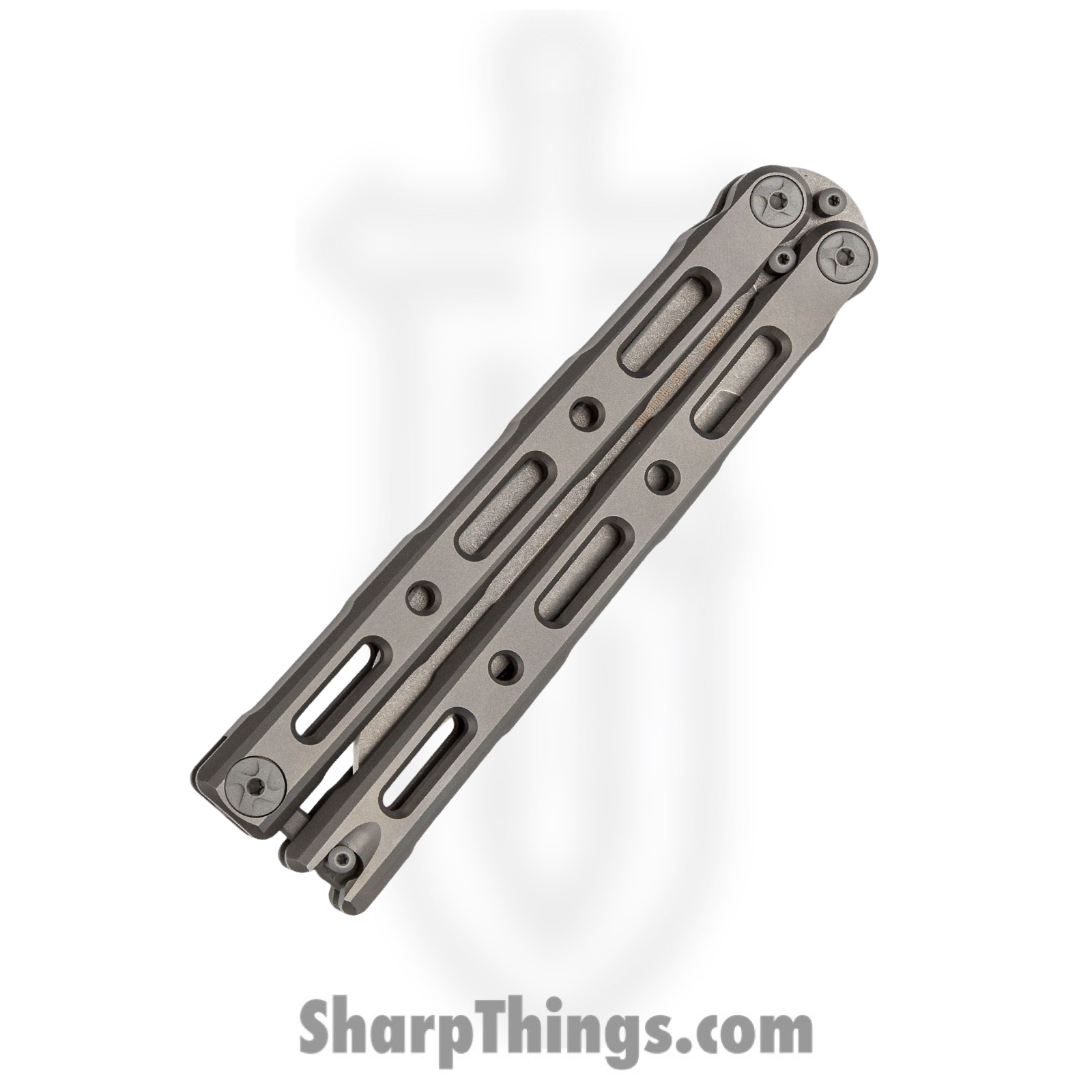Benchmade - 85 - Billet Ti Balisong - Balisong - S30V Stonewash Drop Point - Titanium - Natural - Image 3