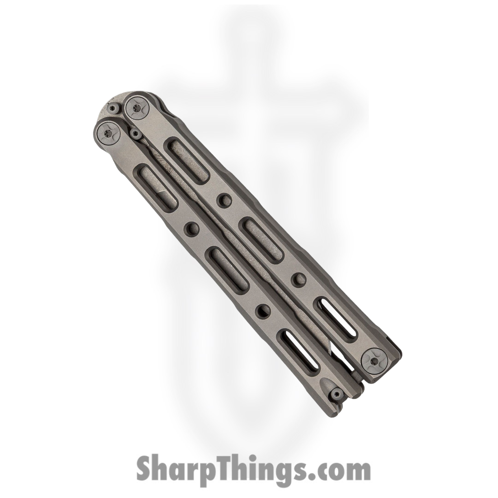 Benchmade - 85 - Billet Ti Balisong - Balisong - S30V Stonewash Drop Point - Titanium - Natural - Image 2