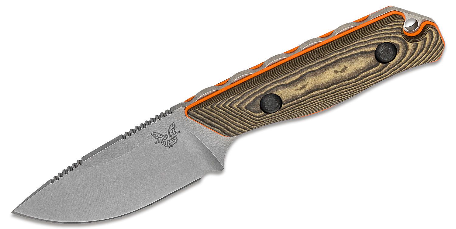 Benchmade - 15017-1 - Hidden Canyon Hunter - Fixed Blade Knife - S90V Stonewash Drop Point - Richlite G10 - Brown Orange - Image 4