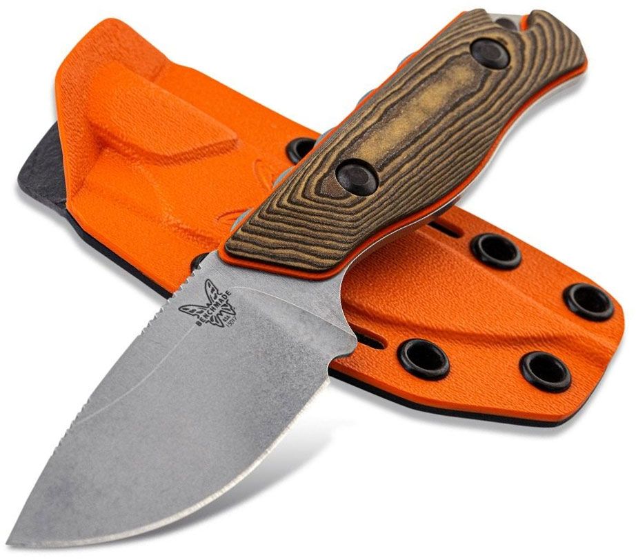 Benchmade - 15017-1 - Hidden Canyon Hunter - Fixed Blade Knife - S90V Stonewash Drop Point - Richlite G10 - Brown Orange - Image 7