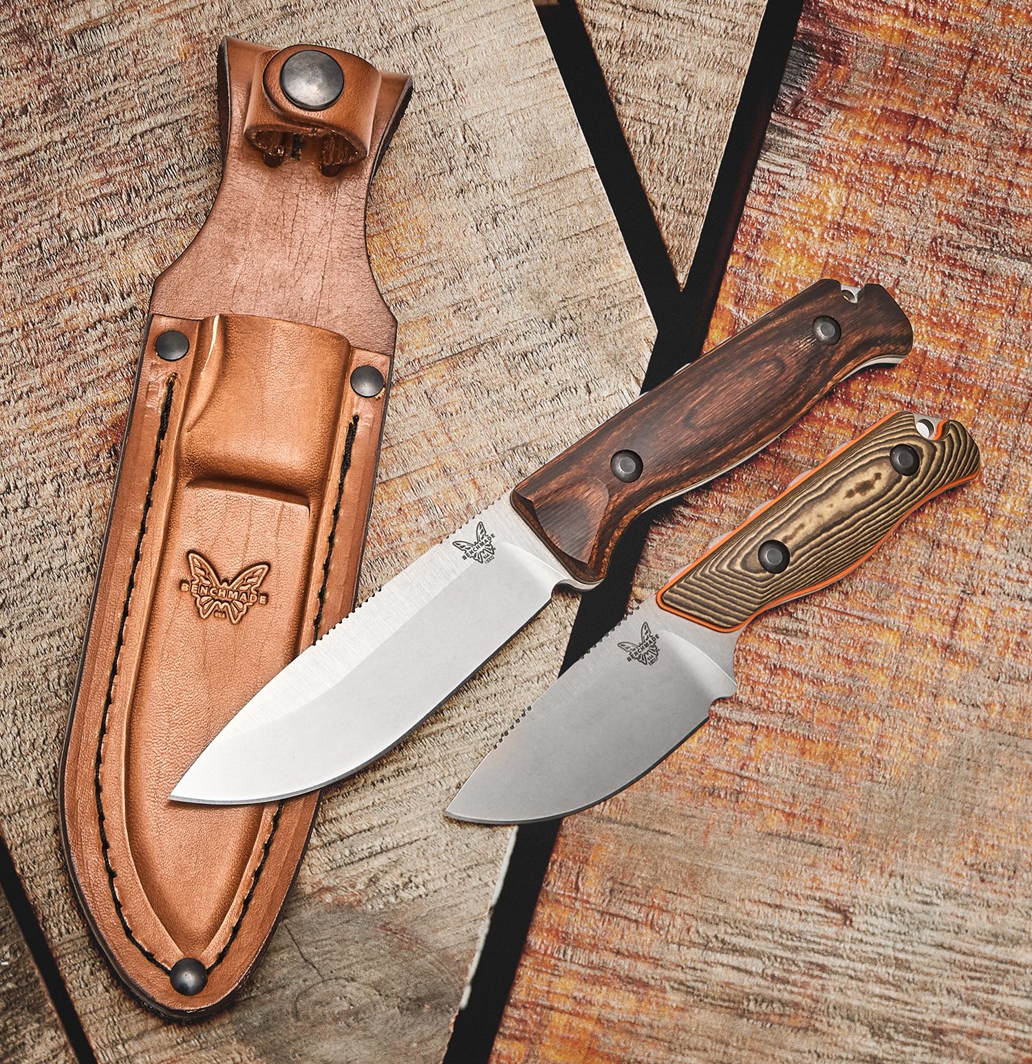 Benchmade - 15017-1 - Hidden Canyon Hunter - Fixed Blade Knife - S90V Stonewash Drop Point - Richlite G10 - Brown Orange - Image 6