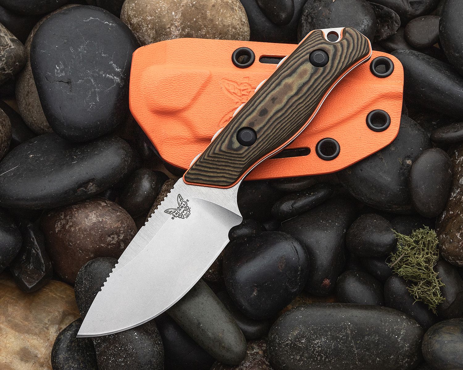 Benchmade - 15017-1 - Hidden Canyon Hunter - Fixed Blade Knife - S90V Stonewash Drop Point - Richlite G10 - Brown Orange - Image 5