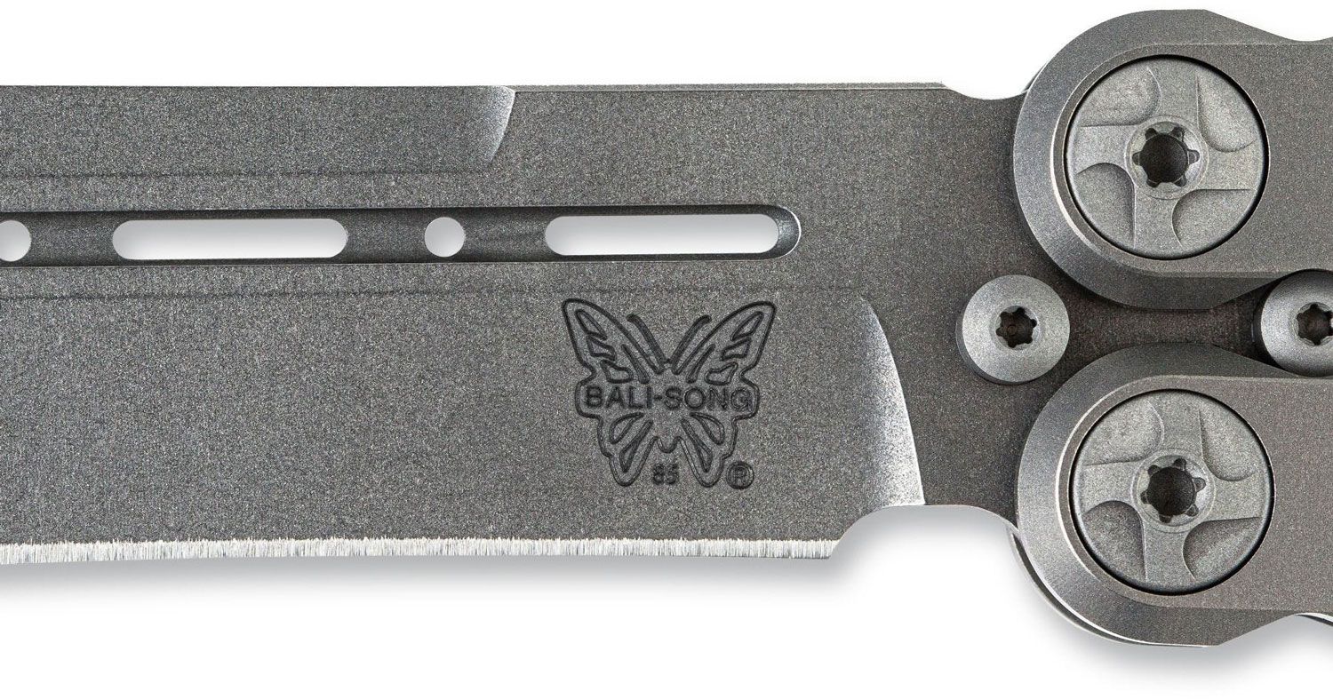 Benchmade - 85 - Billet Ti Balisong - Balisong - S30V Stonewash Drop Point - Titanium - Natural - Image 8