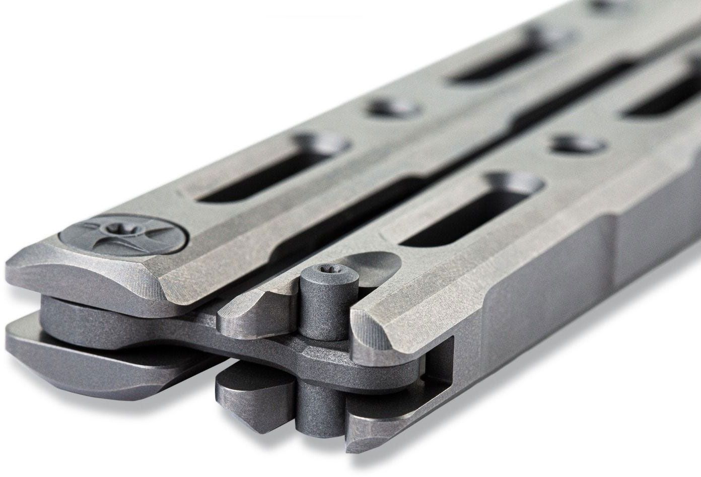 Benchmade - 85 - Billet Ti Balisong - Balisong - S30V Stonewash Drop Point - Titanium - Natural - Image 7
