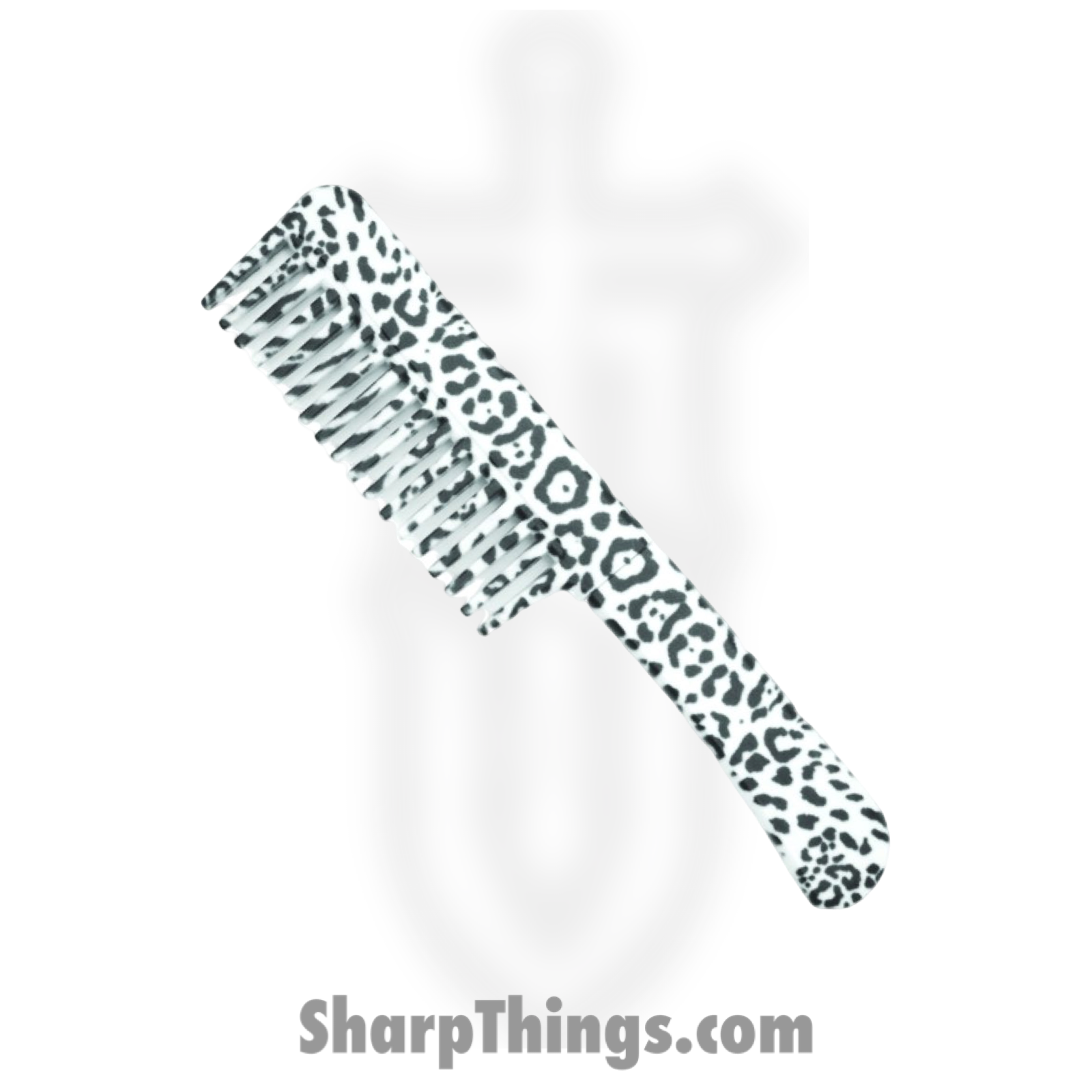 VOC - HK209 - Comb with Hidden Knife - Fixed Blade Knife - Stainless Satin Dagger - Plastic - Leopard - Image 2