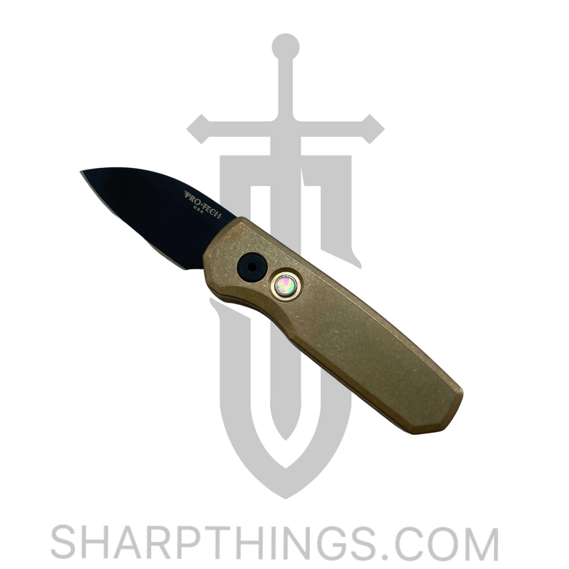 ProTech - R5112 - Runt 5 - Automatic Knife - CPM-20CV Coated Wharncliffe - Aluminum - Bronze