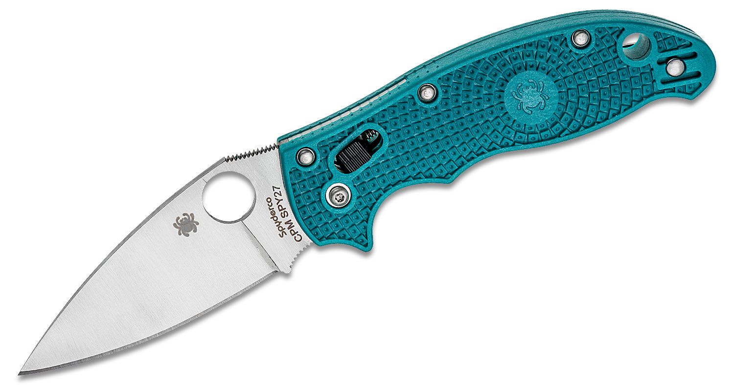 Spyderco - SC101PCBL2 - Manix 2 - Folding Knife - CPM SPY27 Satin Drop Point - FRN - Blue - Image 5