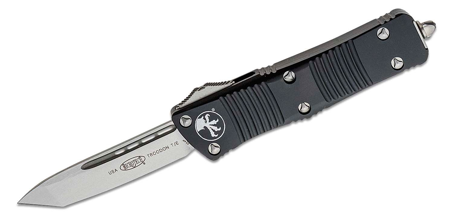 Microtech - 140-10 - Troodon - OTF Auto - Elmax, M390, 204P Stonewash Tanto - 6061-T6 Aluminum - Black - Image 5