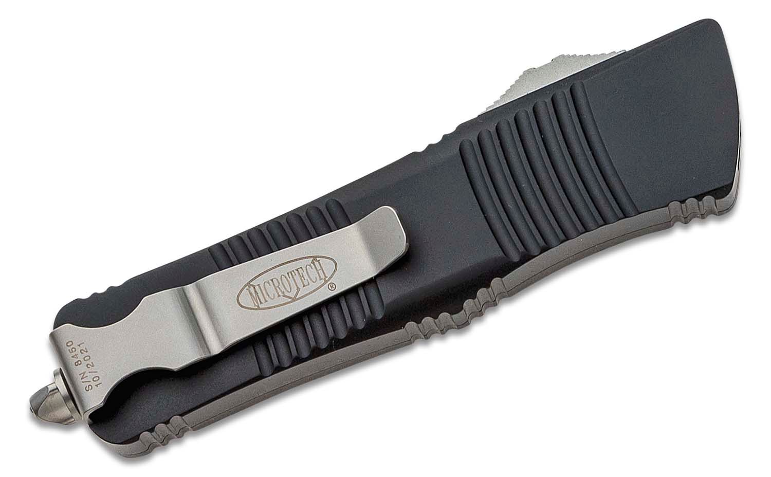 Microtech - 140-10 - Troodon - OTF Auto - Elmax, M390, 204P Stonewash Tanto - 6061-T6 Aluminum - Black - Image 7