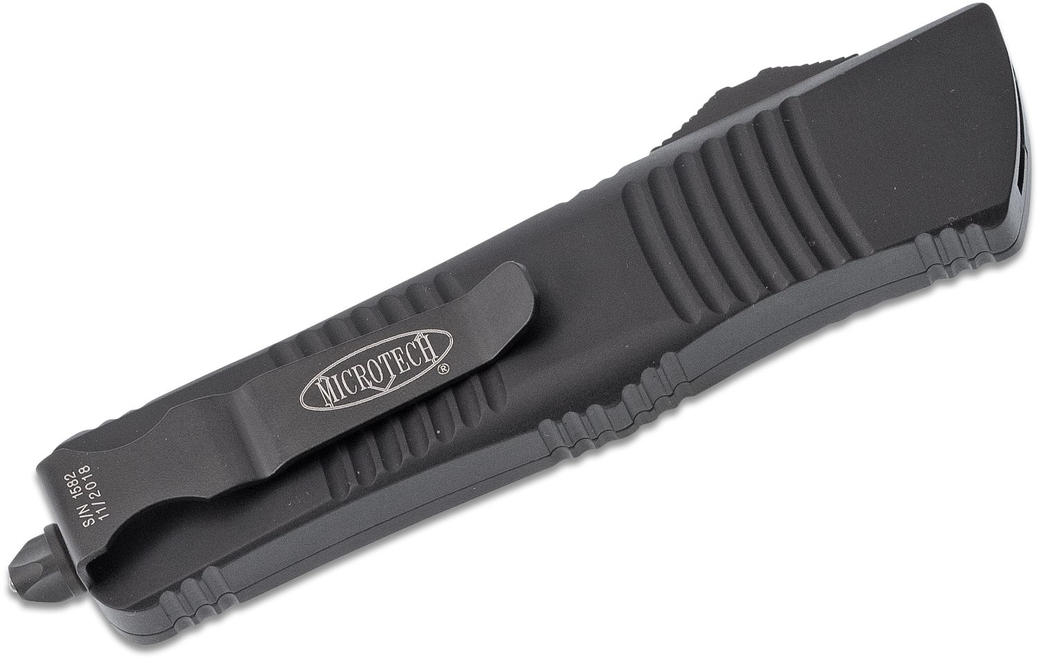 Microtech - 142-1T - Combat Troodon Tactical - OTF Auto - Elmax, M390, 204P Coated Dagger - 6061-T6 Aluminum - Black - Image 7