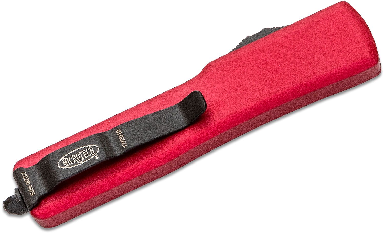 Microtech - 147-1RD - UTX-70 - OTF Auto - Elmax, M390, 204P Two Tone Dagger - 6061-T6 Aluminum - Red - Image 7