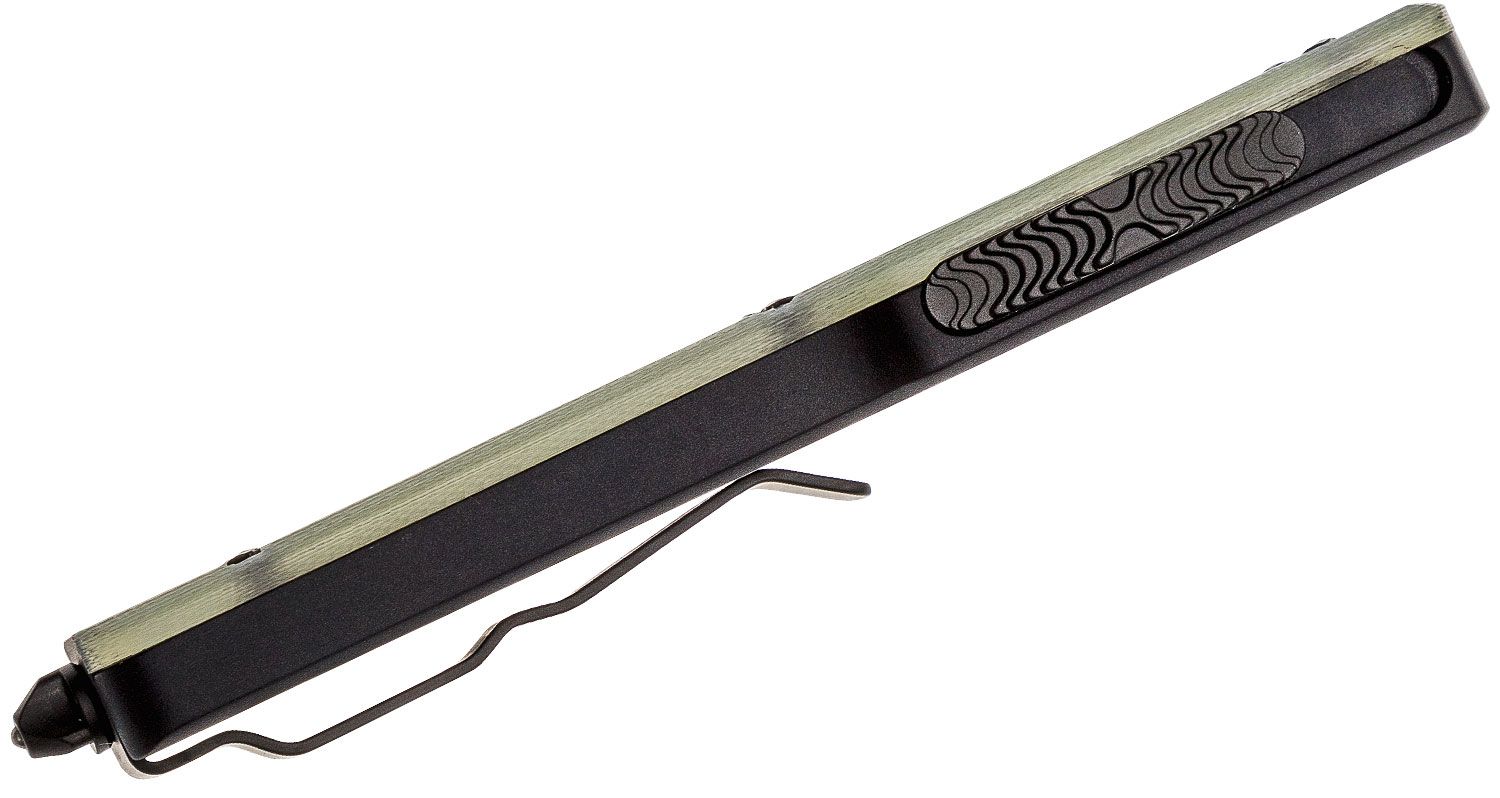 Microtech - 149-1GTJGS - UTX-70 Signature Series - OTF Auto - Elmax, M390, 204P Two Tone Tanto - 6061-T6 Aluminum/G10 - Black/Jade - Image 8