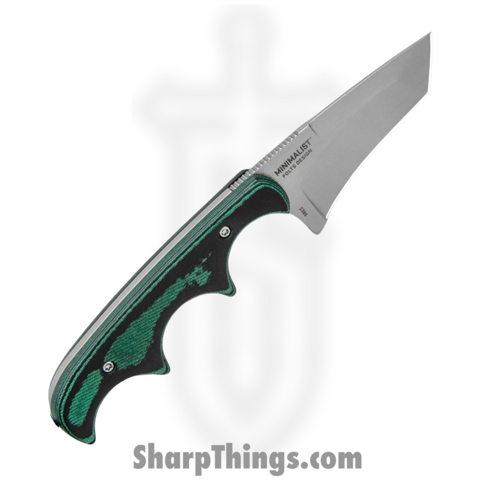 CRKT - 2386 - Folts Minimalist - Fixed Blade Knife - 5Cr13MoV Blasted Tanto - Micarta - Green - Image 2