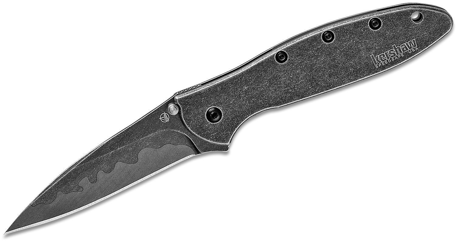 Kershaw - 1660DEB - Ken Onion Leek - Assisted Open Knife - 14C28N Blackwash Modified Wharncliffe - 6061-T6 Aluminum - Digital Brown - Image 6
