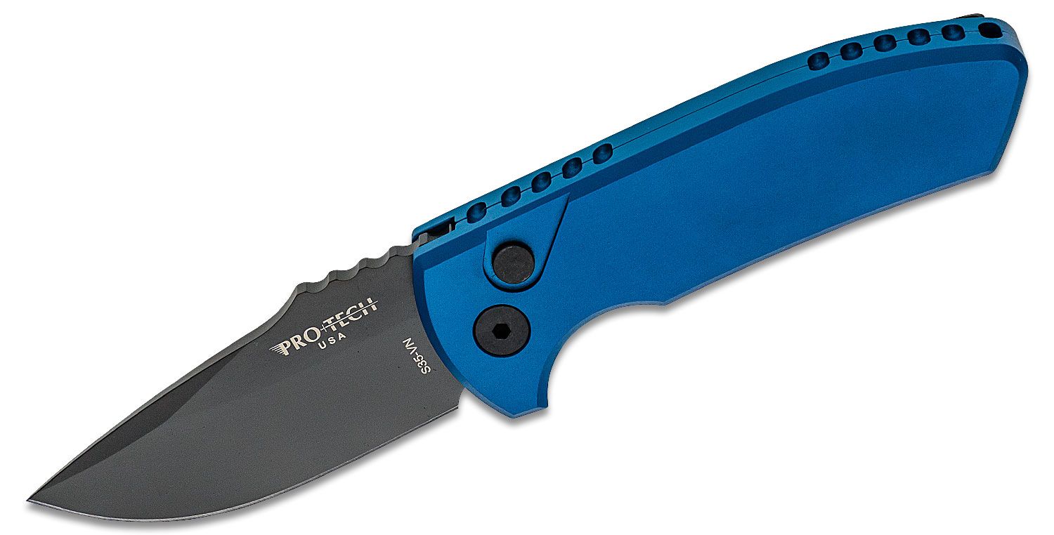ProTech - LG403-BLUE - Les George SBR - Automatic Knife - S35VN Coated Drop Point - Aluminum - Blue - Image 5