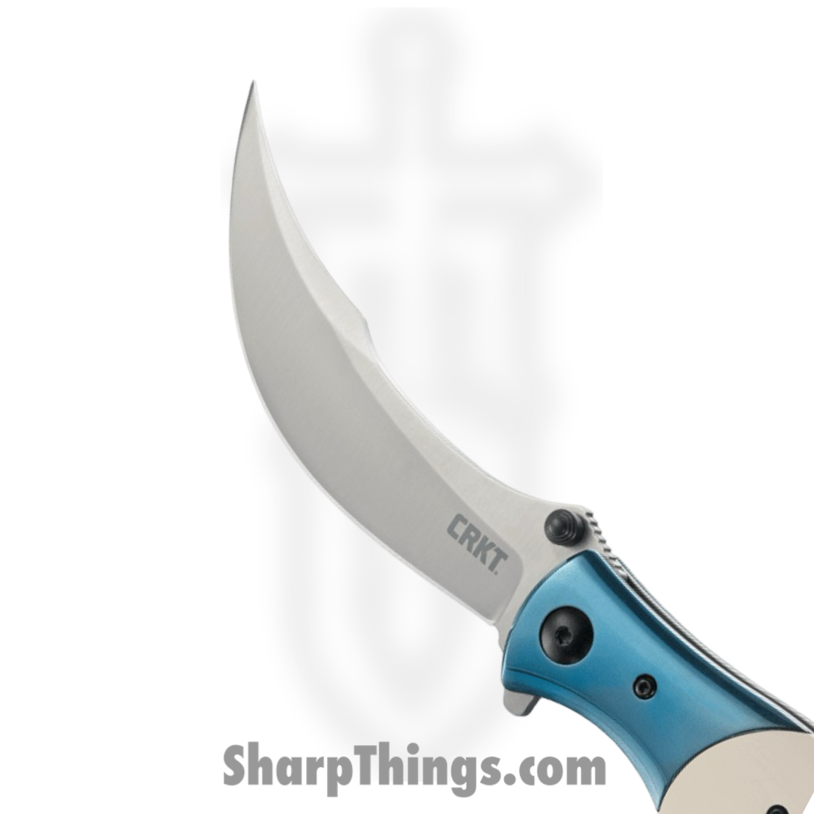 CRKT - 7471 - Ritual - Assisted Open Knife - 12C27 Satin Trailing Point - Micarta - White Blue - Image 3